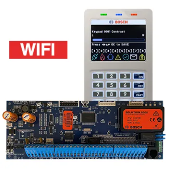 [CC615GWF] BOSCH, Solution 6000, Control panel PCB (CC615GWF) + WHITE WiFi key pad (CP737B), Integrated WiFi IP Module + Tamper, Alphanumeric LCD, 144 zone, Touch tone & backlit keys