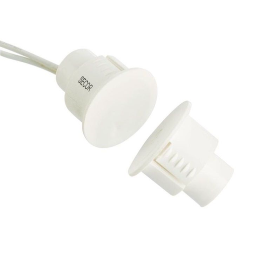 [HC-36] Recessed Steel Door Reed Switch, Flush Mount, 19mm White